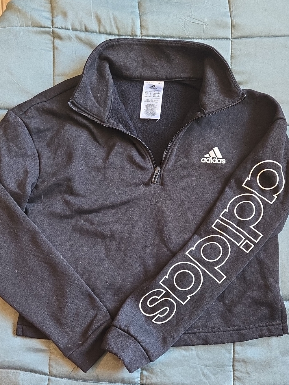 adidas Crop Half-Zip Fleece Pullover